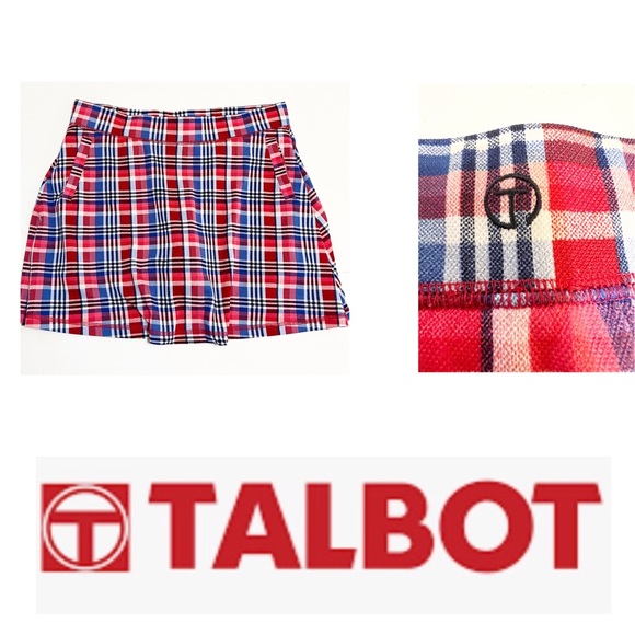 T by Talbots Active Lifestyle Golf or Tennis Plaid Skort with Pockets - Picture 1 of 4